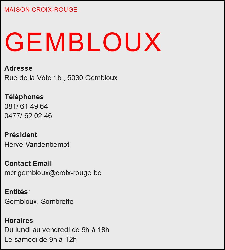 Infos de contact introuvables